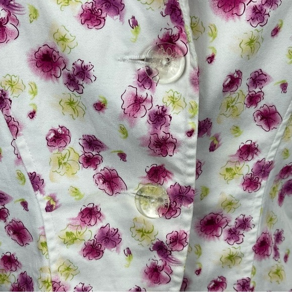 VINTAGE NICOLE MILLER 90S FLORAL COTTON NOTCH COLLAR ZIP JACKET SKIRT SUIT SET - Picture 12 of 15